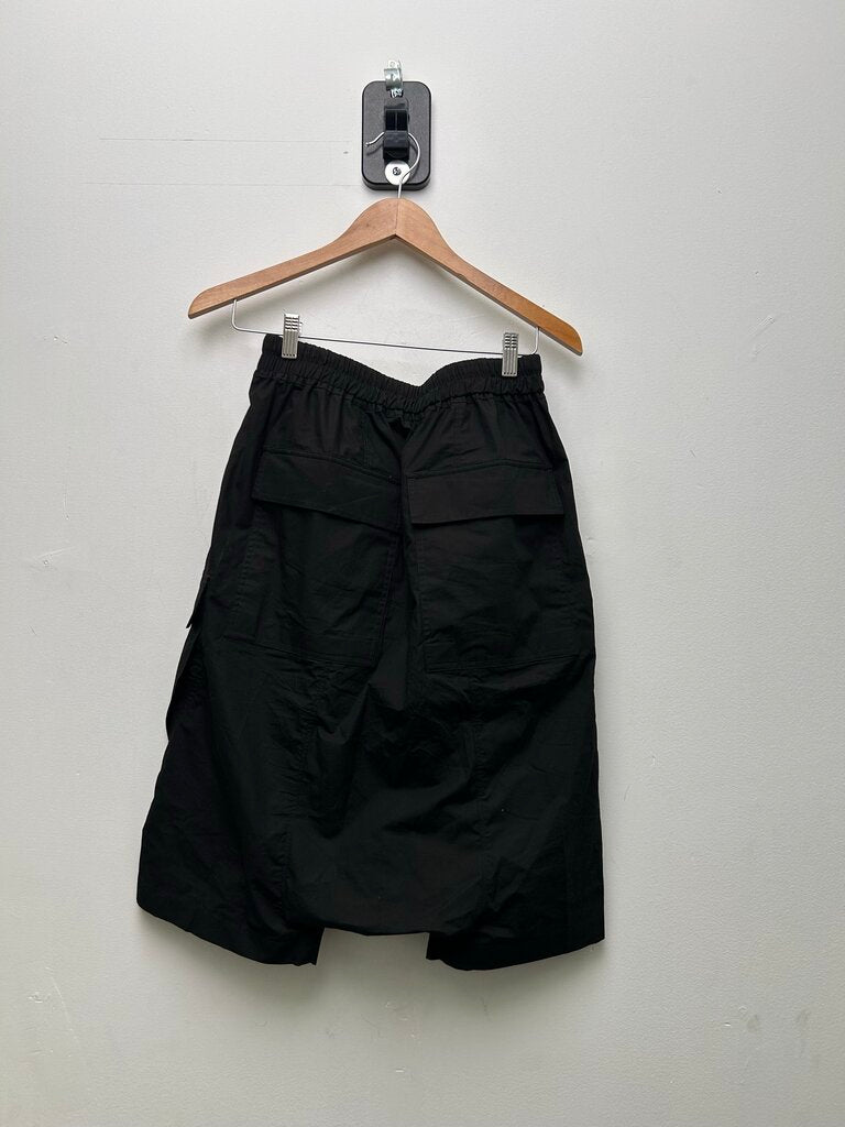 Preowned Rick Owens Black Drop Cargo Shorts Sz.36
