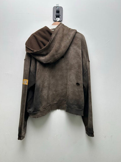 New GV Gallery Brown Yellow Distressed Football Hoodie sz.L