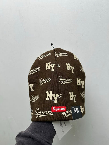 New Supreme Brown Ny Beanie