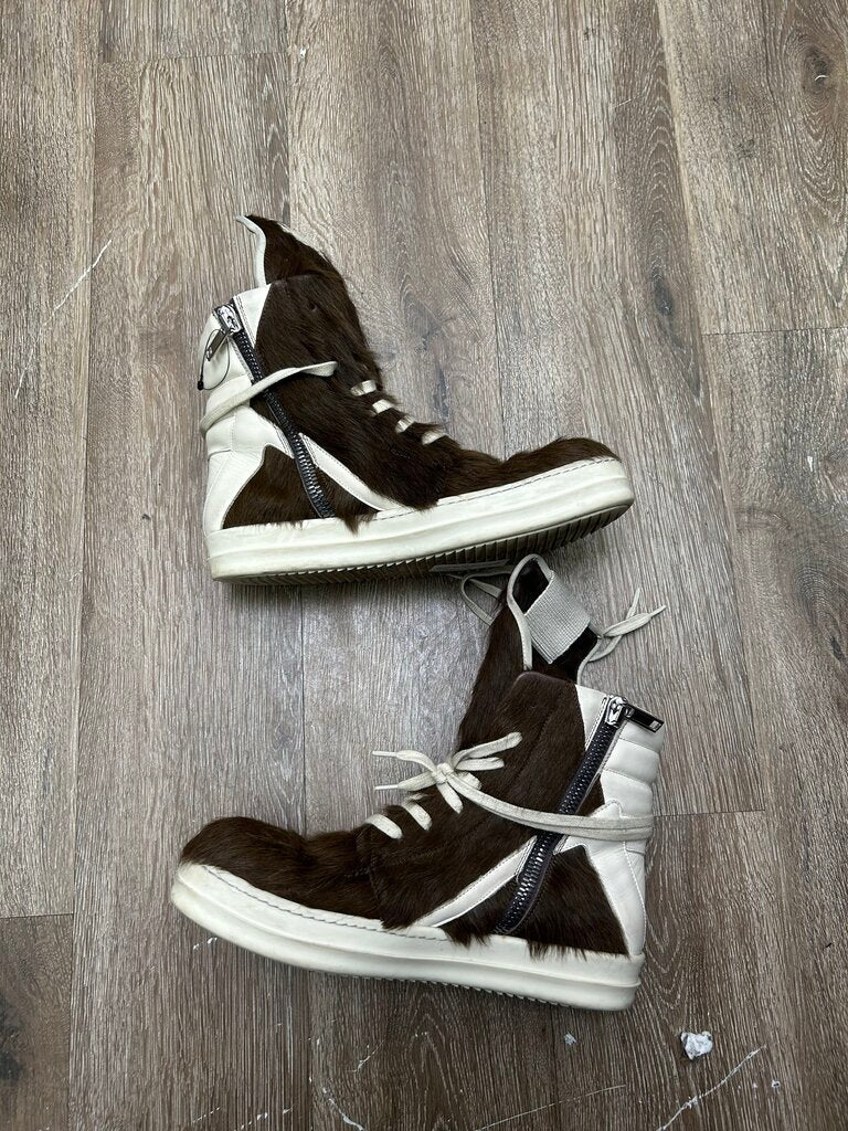 Preowned Rick Owens Mohair Brown Geobasket sz.40.5( NO BOX)