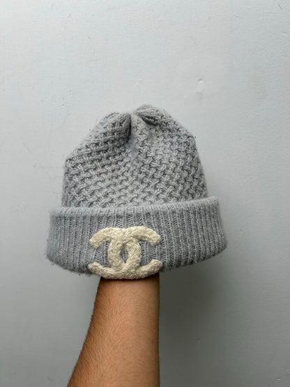 Preowned Chanel grey White Beanie