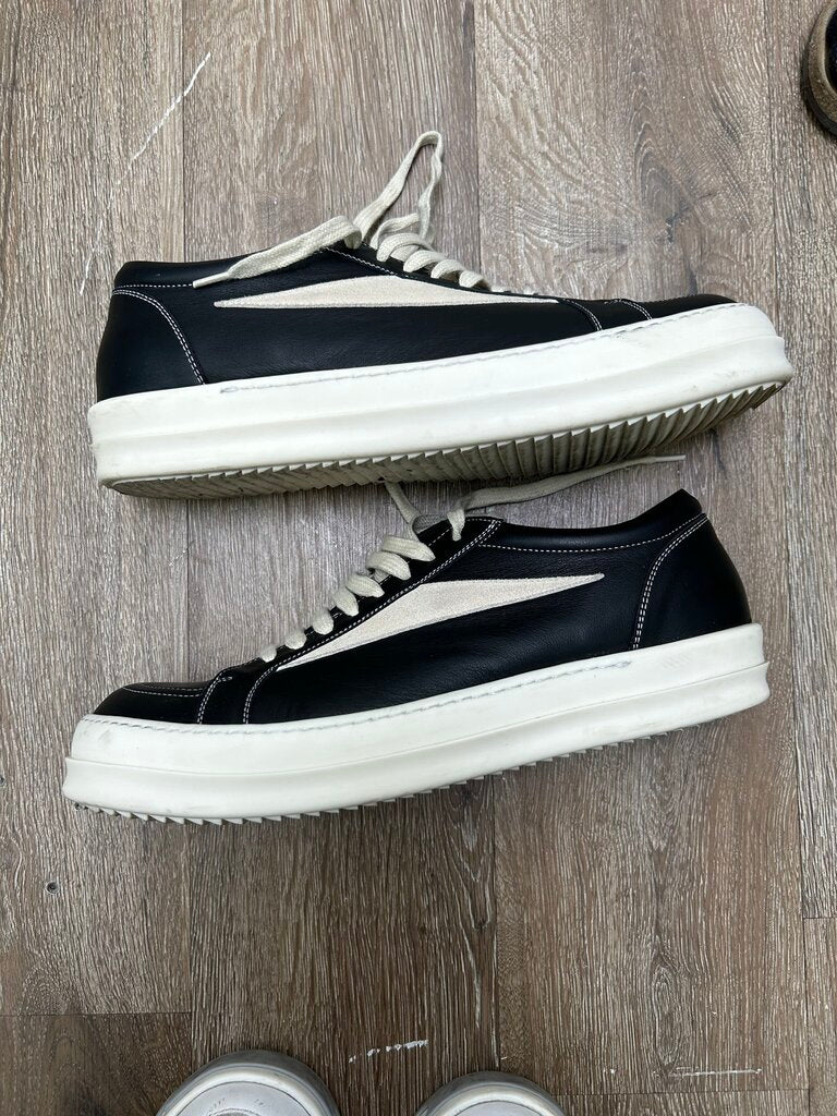 Preowned Rick Owens Mainline Black Milk Leather Vans sz.45
