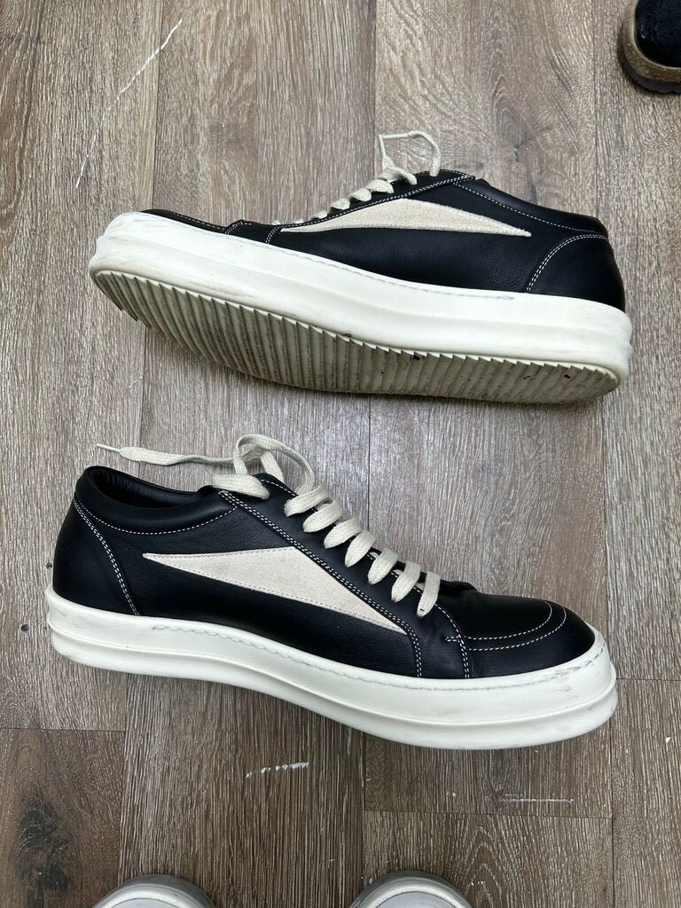 Preowned Rick Owens Mainline Black Milk Leather Vans sz.45