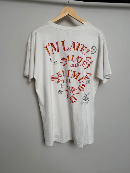 90s Alice and Wonderland White Rabbit Tee size L