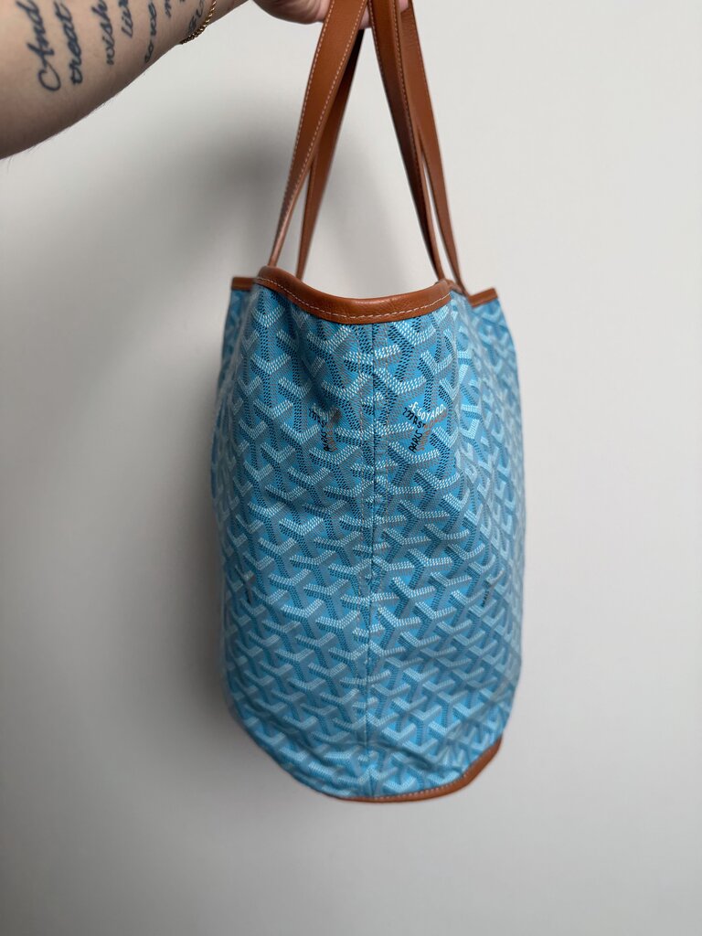 Preowned Goyard Teal Reversable Tote
