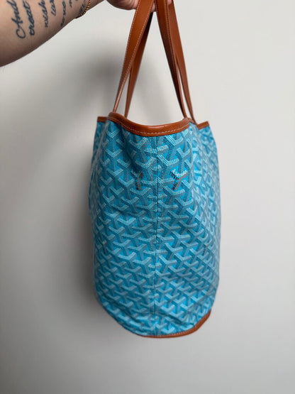 Preowned Goyard Teal Reversable Tote