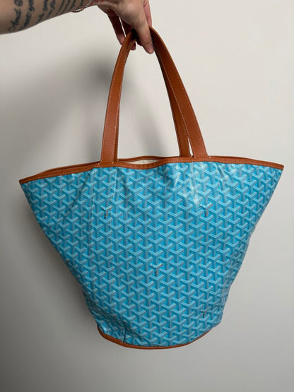 Preowned Goyard Teal Reversable Tote