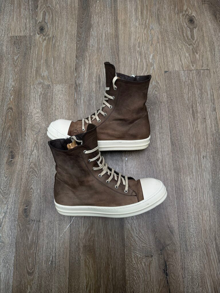 Preowned Rick Owens Mainline Brown Leather Ramones sz.43 (NO BOX)