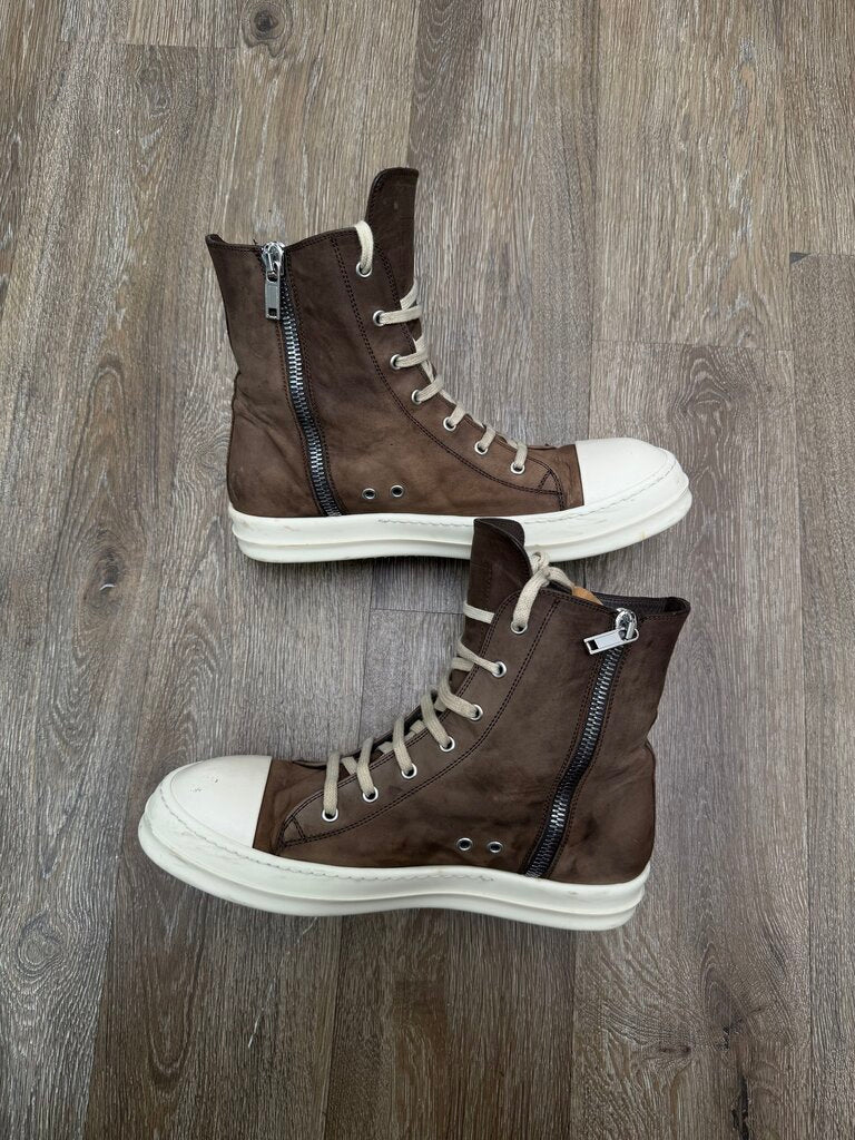 Preowned Rick Owens Mainline Brown Leather Ramones sz.43 (NO BOX)