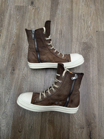 Preowned Rick Owens Mainline Brown Leather Ramones sz.43 (NO BOX)