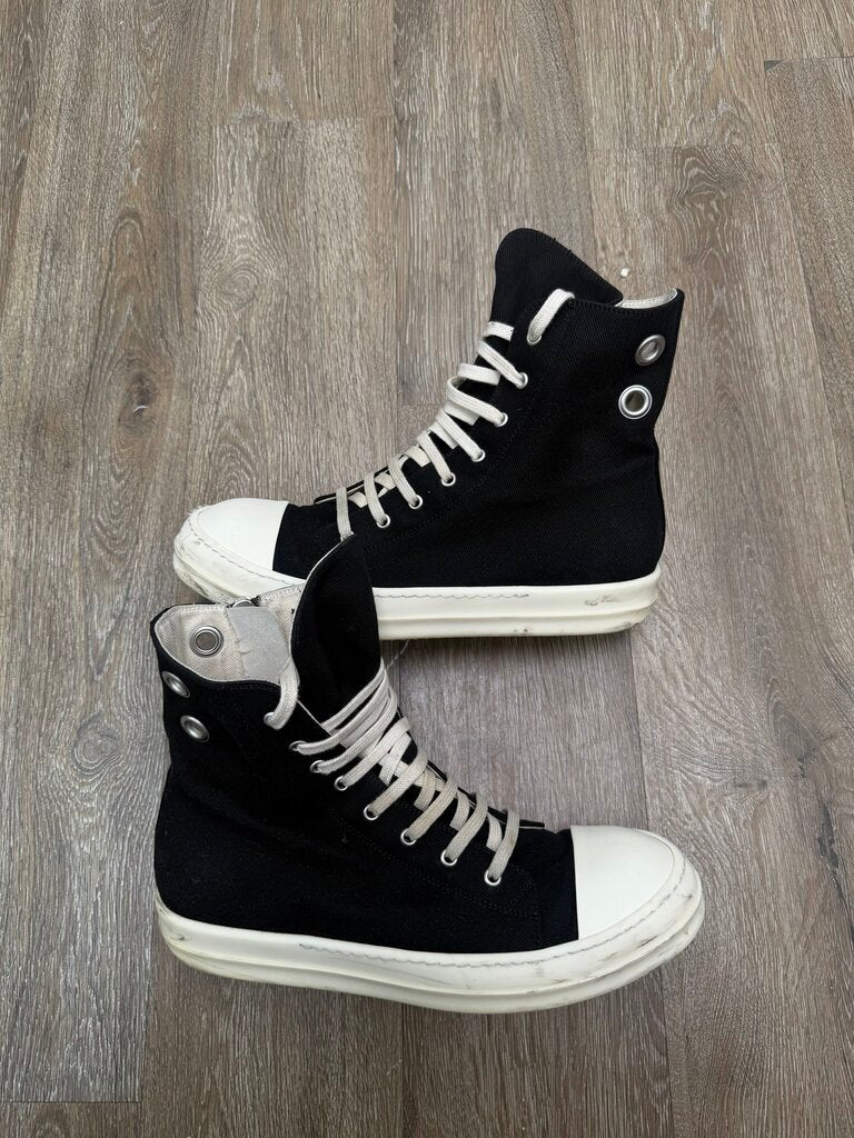 Preowned Rick Owens DRKSHDW Black Canvas Ramone sz.43(NO BOX)