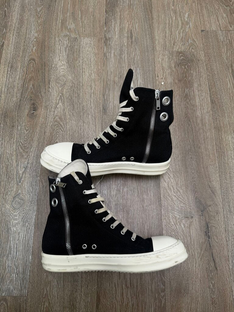Preowned Rick Owens DRKSHDW Black Canvas Ramone sz.43(NO BOX)