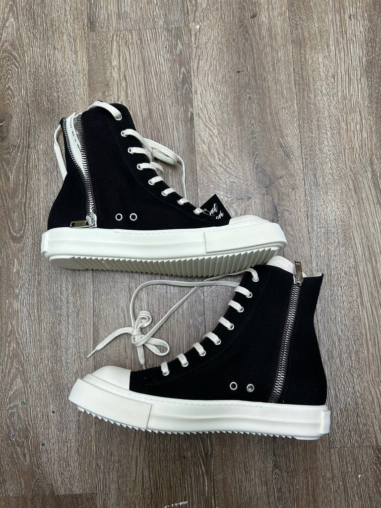 New Rick Owens DRKSHDW Ramone Hi Black Canvas sz.43