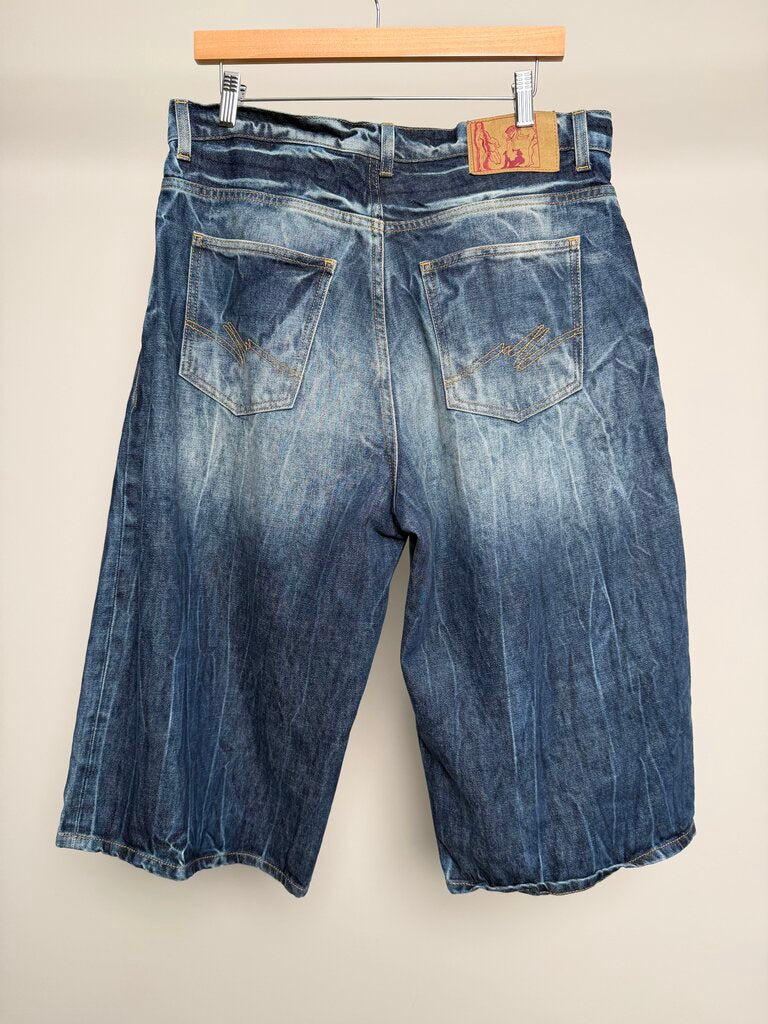 Preowned Martine Rose Denim Blue Denim Long Shorts size 30-32