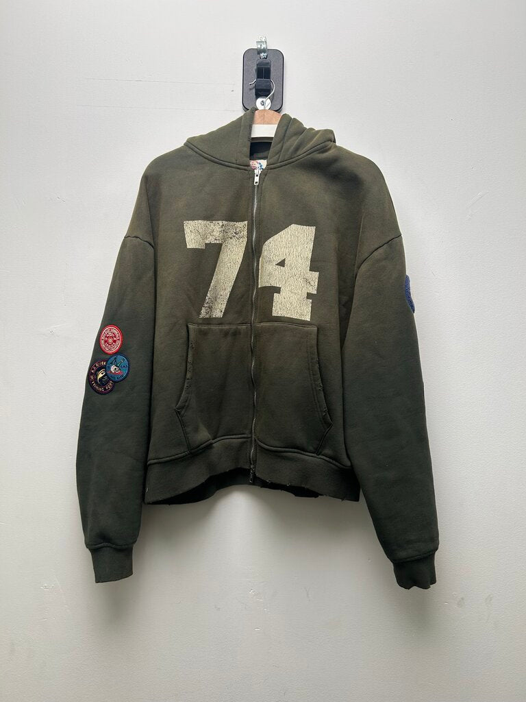Preowned 74iswar Olive Zip Size Large