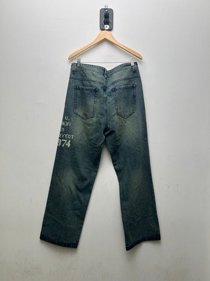 Preowned 74iswar Lightwash patch Denim Size 32/32