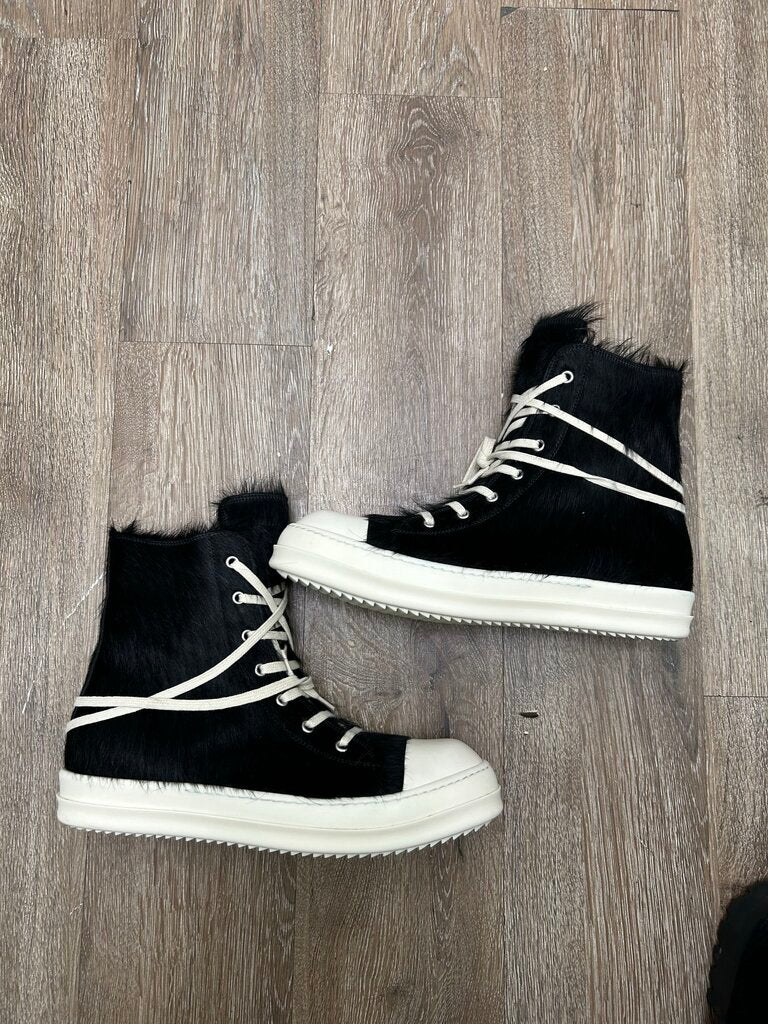 Preowned (Barely) Rick Owens Ramone High Mohair Black Milk Size 43