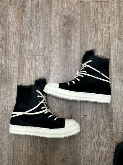 Preowned (Barely) Rick Owens Ramone High Mohair Black Milk Size 43