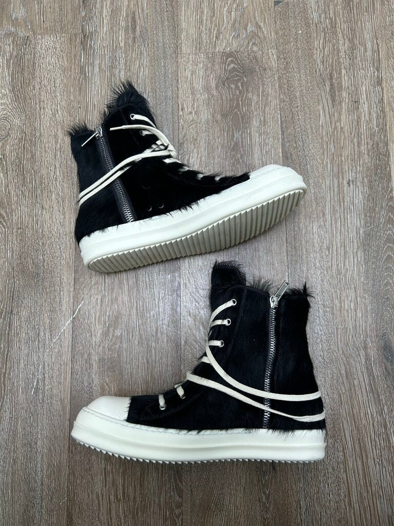 Preowned (Barely) Rick Owens Ramone High Mohair Black Milk Size 43