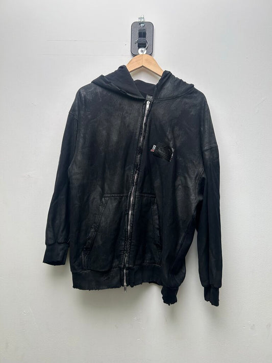 Preowned Balenciaga Mud Black Campaign Zip Up Sz.Small