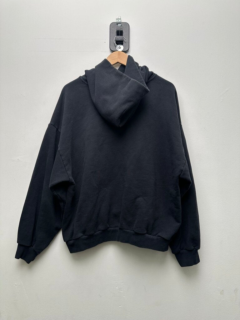 Preowned Balenciaga BB Black Grey Logo Hoodie Sz.Medium