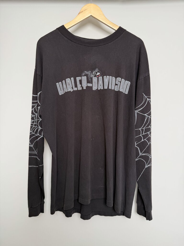 2004 Harley Davidson Memphis Spider Print Black L/S size XL/2XL