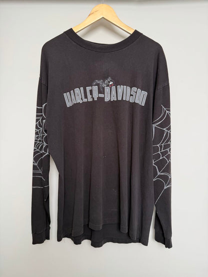 2004 Harley Davidson Memphis Spider Print Black L/S size XL/2XL