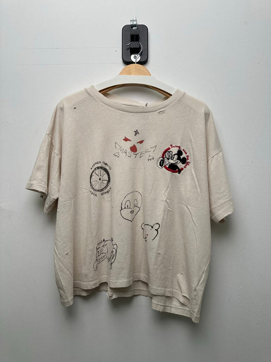 New Paly Signature Master Mickey Cream Tee sz.L