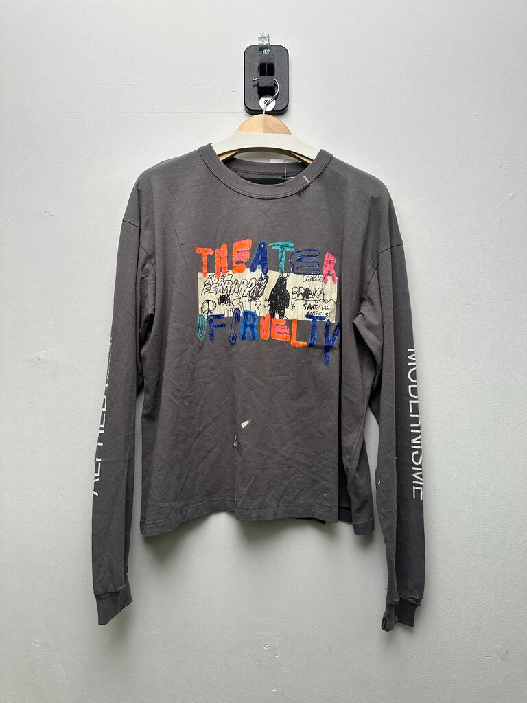 New Paly Theater of Cruelty Orange Blue Logo Grey Longsleeve Sz.XL