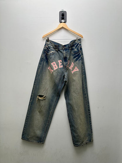 New Gv Gallery R Berry Pink Lightwash Jeans Sz.Large