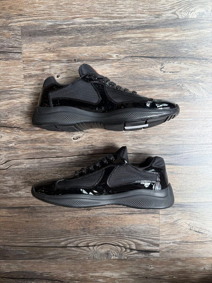 Preowned Prada America Cup Triple Black Sz. 11(no box)