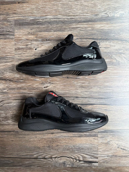Preowned Prada America Cup Triple Black Sz. 11(no box)