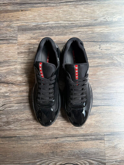 Preowned Prada America Cup Triple Black Sz. 11(no box)