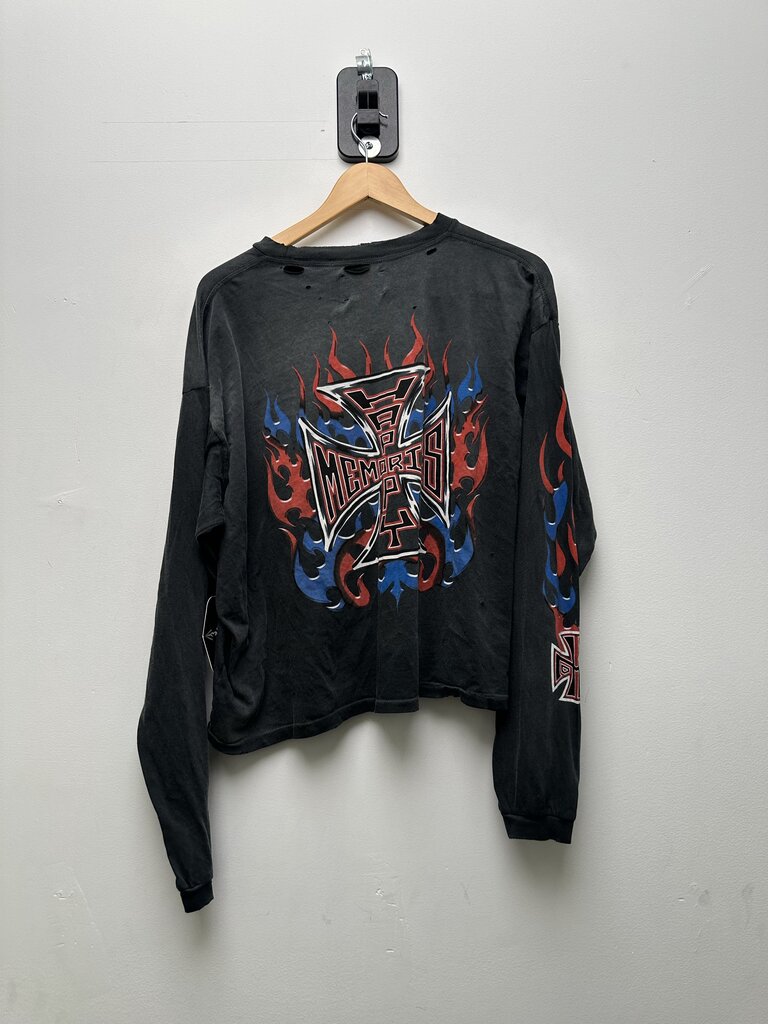 New HMDD West Coast Choppers Red Blue Distressed Longsleeve sz.M