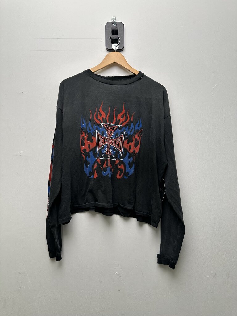 New HMDD West Coast Choppers Red Blue Distressed Longsleeve sz.M