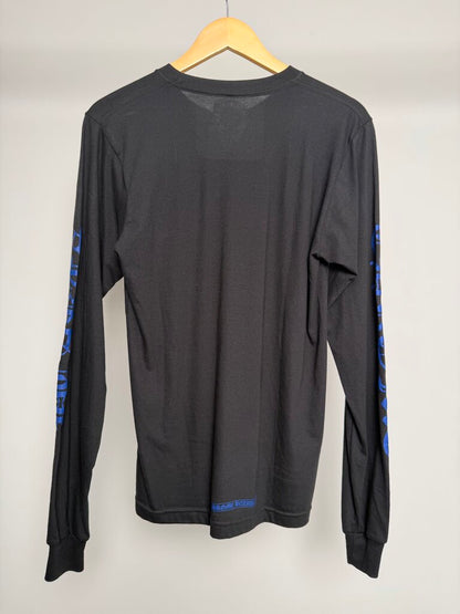 New Chrome Heart Collar Logo Spell Out Black Blue L/S size S