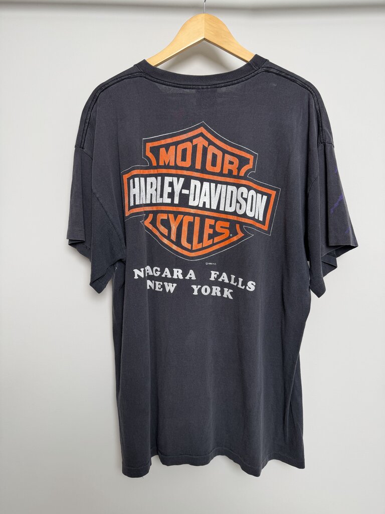 1996 Harley Davidson Purple Claw Eagle Black Tee size XL