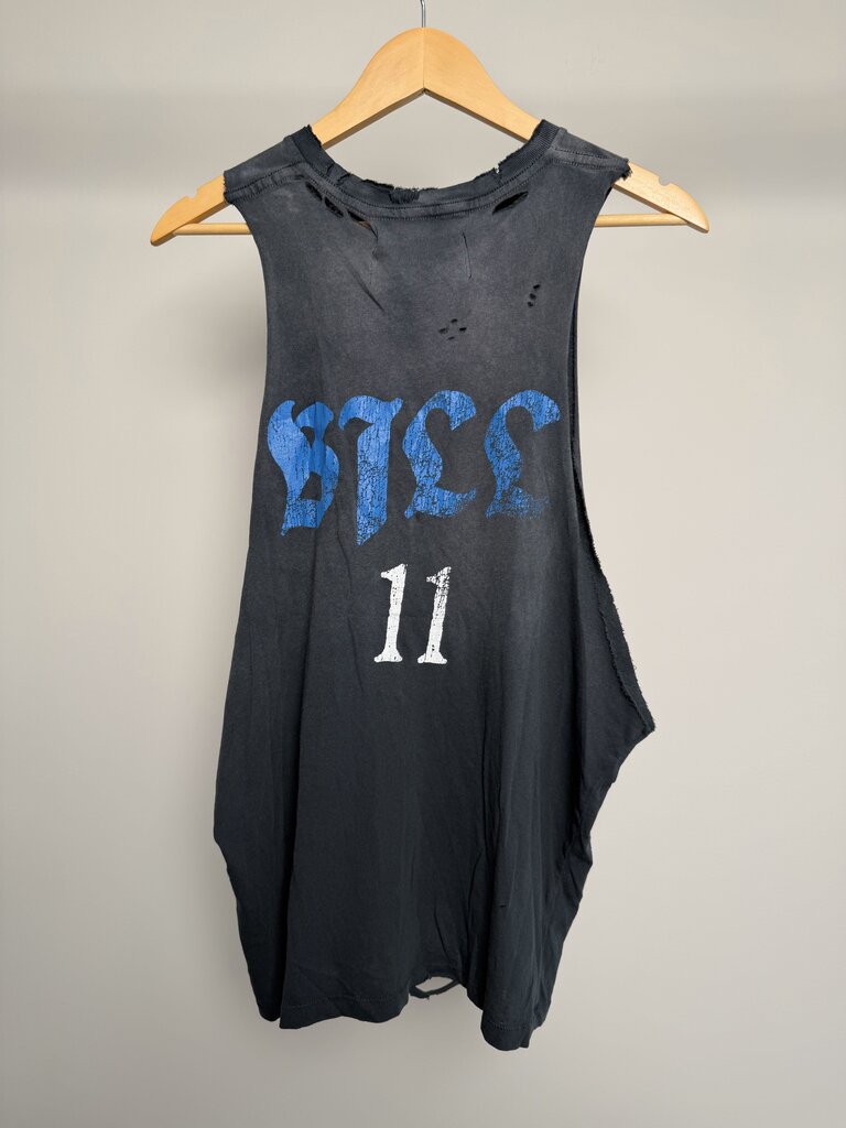 New Paly Thriller Night Grey Cream Distressed Cutoff sz. S