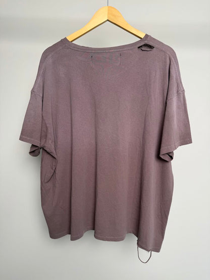New Paly White Paint Purple Pocket Distressed Tee sz. S