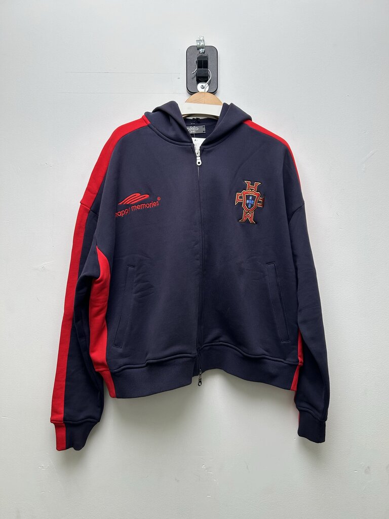 New HMDD Navy Red Soccer Zip Up Sz.Small