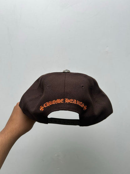 Preowned Chrome Hearts CH Brown Orange Hat