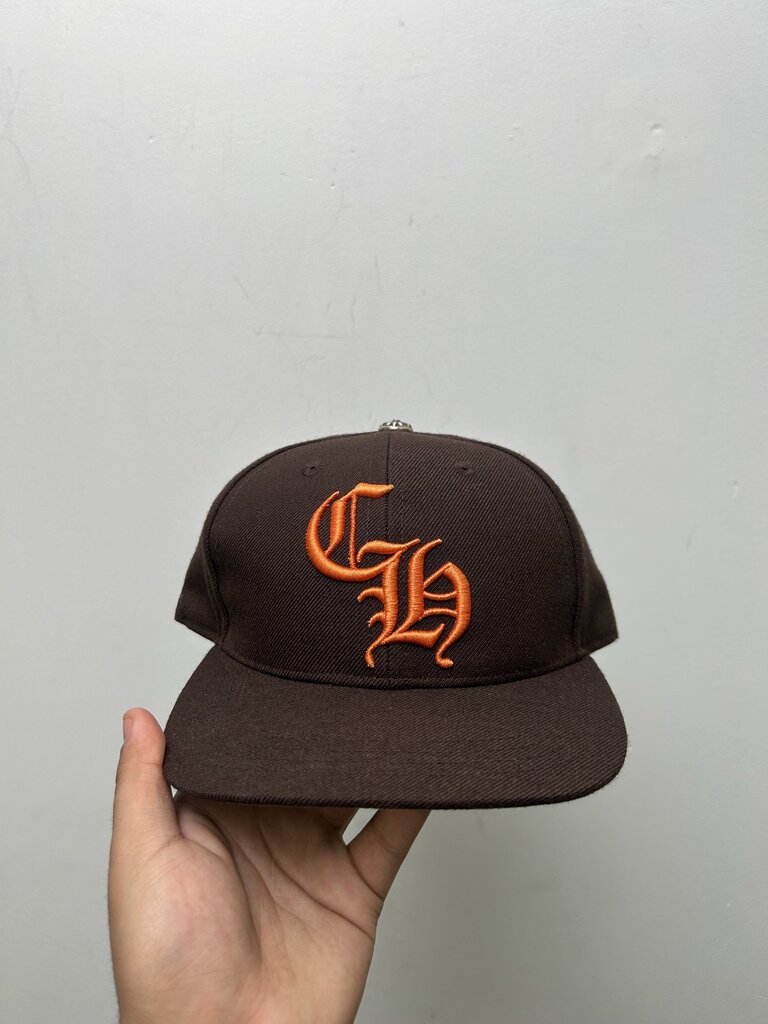 Preowned Chrome Hearts CH Brown Orange Hat