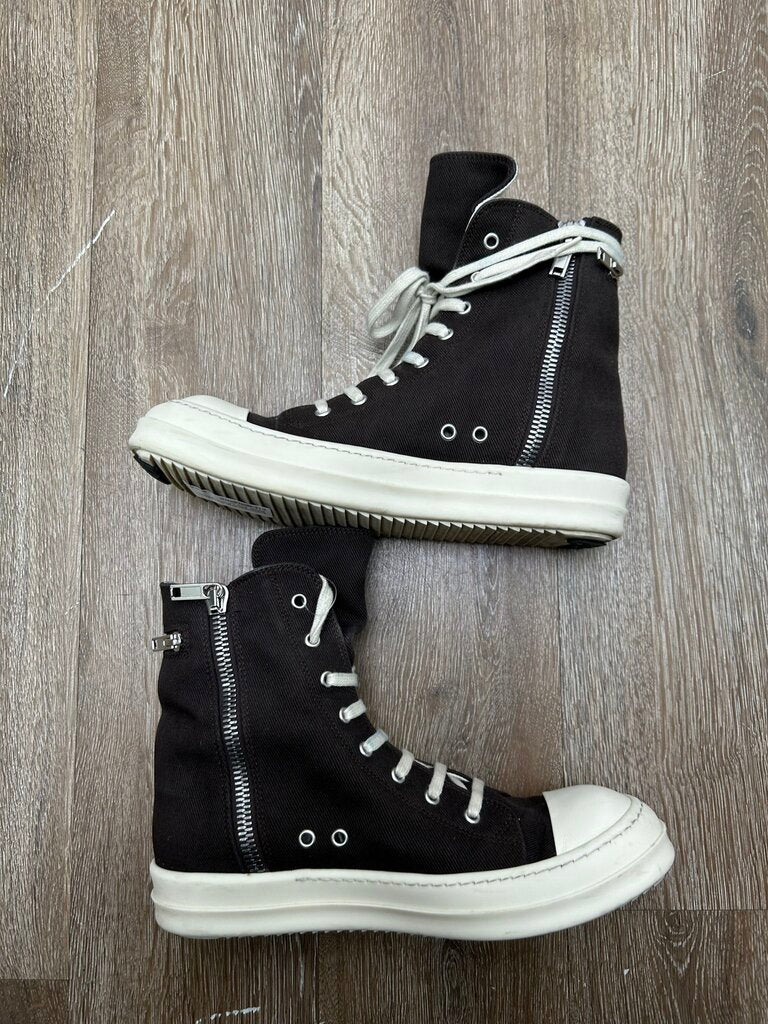 Preowneds Rick Owens Brown Denim Ramone High Zipper Size 41