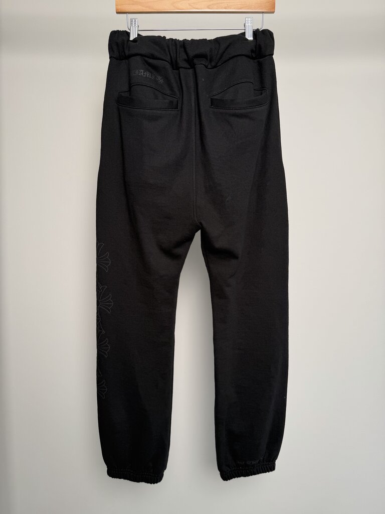 Preowned Chrome Hearts Vertical Logo Blk/Blk Sweatpants size XS