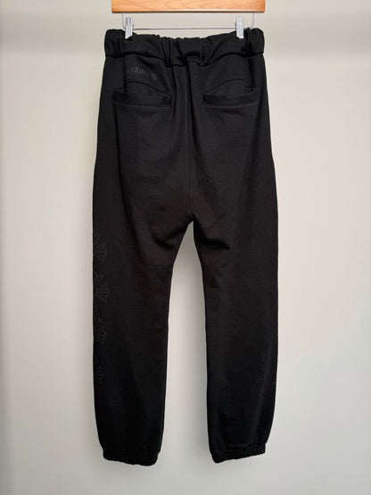 Preowned Chrome Hearts Vertical Logo Blk/Blk Sweatpants size XS