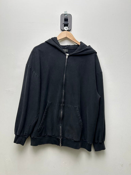 Preowned Balenciaga B Oversized Hood Black Zip Hoodie sz.M