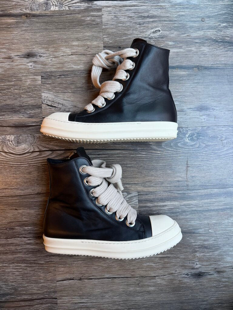 Preowned Rick Owens Ramone Jumbo Lace Black White size 43