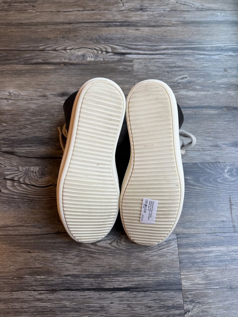 Preowned Rick Owens Ramone Jumbo Lace Black White size 43