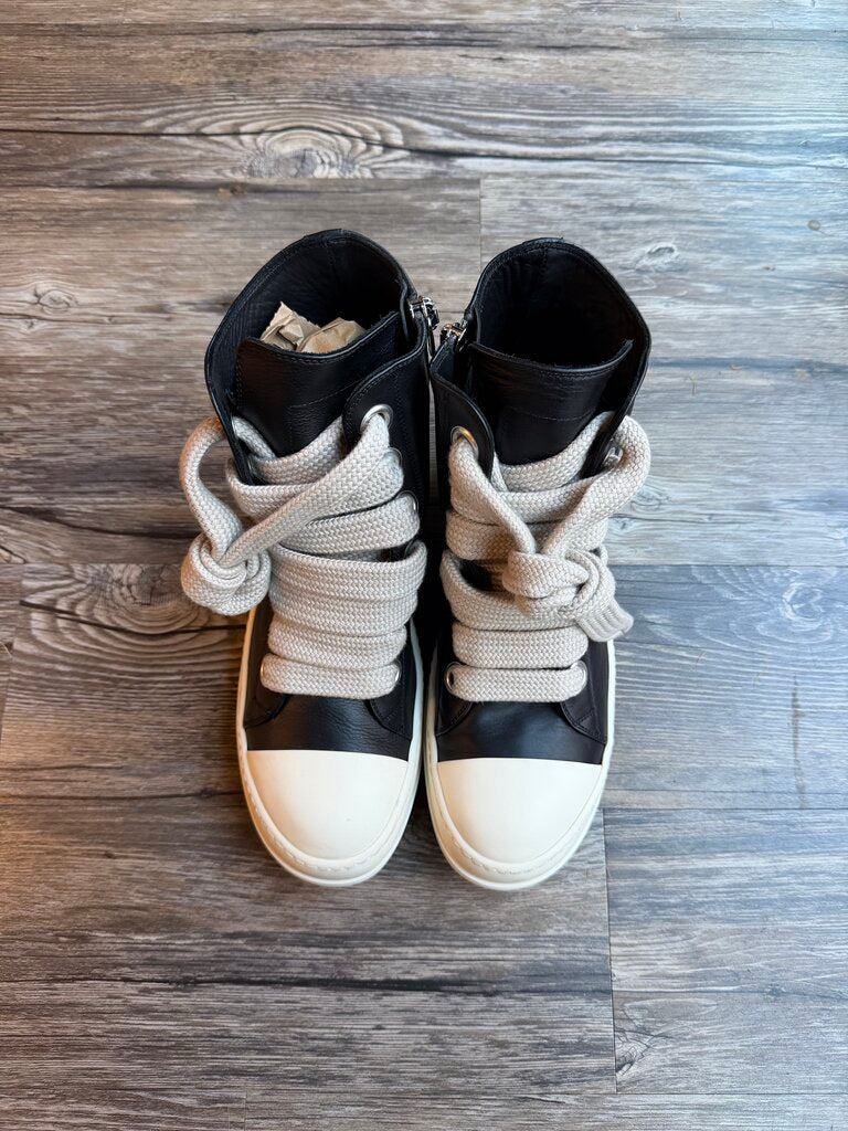 Preowned Rick Owens Ramone Jumbo Lace Black White size 43