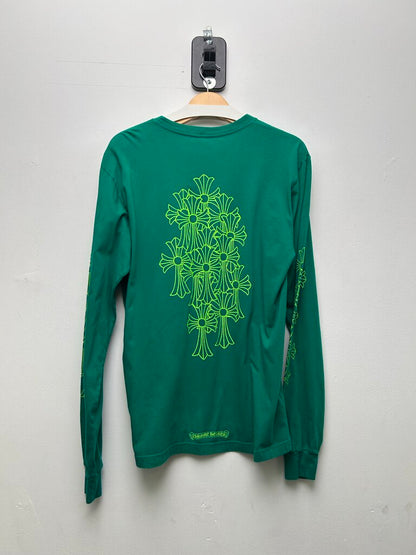 Preowned Chrome Hearts Neon Green Multi Cross Longsleeve sz.L